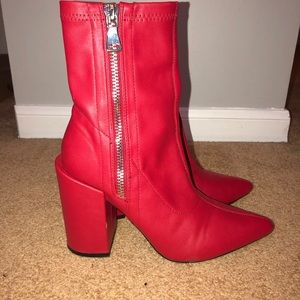 EGO RED PLATFORM SOCK BOOTIES